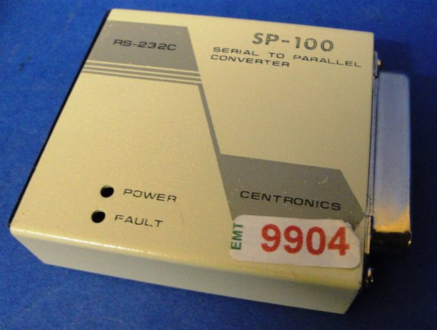 RS232 CENTRONICS CONVERTER CENTRONICSS / SP100 9904 located at Provendum exhibition in Laussanne (the photo contains one of the item in stock) RS232 CENTRONICS CONVERTER CENTRONICSS / SP100 (9904)
